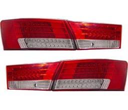 Hyundai Sonata 4 Car Option LED Taillights - Red & Clear - LT-HYSO06LEDRC-KS