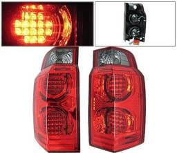 Jeep Commander 4 Car Option LED Taillights - Red & Smoke - LT-JCM06LEDRSM-KS