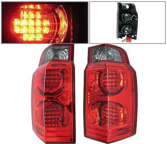 Jeep Commander 4 Car Option LED Taillights - Red & Smoke - LT-JCM06LEDRSM-KS