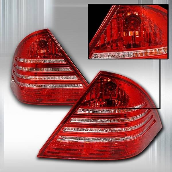 Mercedes-Benz C Class Custom Disco Red & Clear JDM Taillights - LT-BW20301RPW