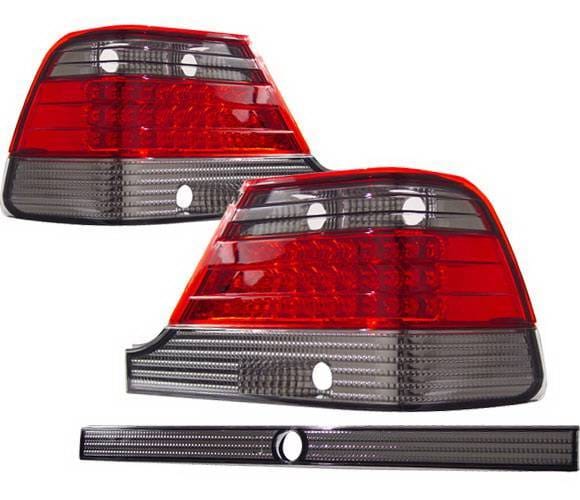 Mercedes-Benz S Class 4 Car Option LED Taillights - Red & Smoke - LT-MBZW140LEDRSM-KS