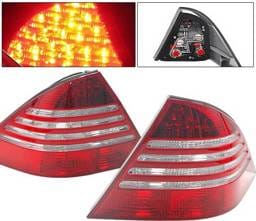 Mercedes-Benz S Class 4 Car Option LED Taillights - Red & Clear - LT-MBZW220RC-DP