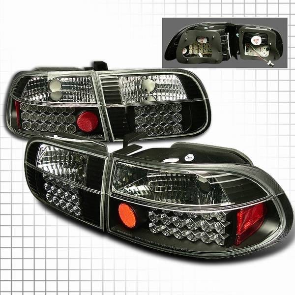 Honda Civic Custom Disco Black LED Taillights - LT-CV923JMLED-YD