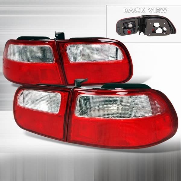 Honda Civic Custom Disco Red & Clear Taillights - LT-CV923RPW-YD