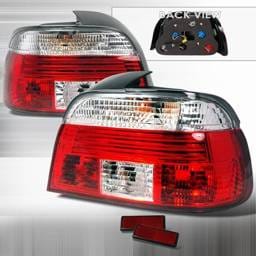 BMW 5 Series Custom Disco Red & Clear Taillights - LT-E394RPW-TM