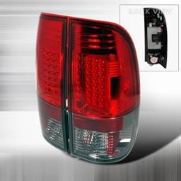 Ford F150 Custom Disco Red & Smoke LED Taillights - LT-F15097RGLED