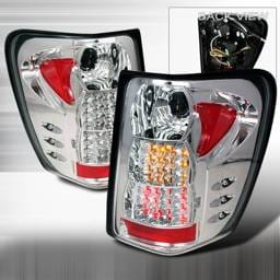 Jeep Grand Cherokee Custom Disco Chrome Red & Amber LED Taillights - LT-GKEE99CLED-YD