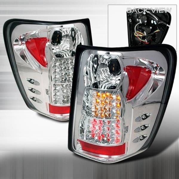 Jeep Grand Cherokee Custom Disco Chrome Red & Amber LED Taillights - LT-GKEE99CLED-YD