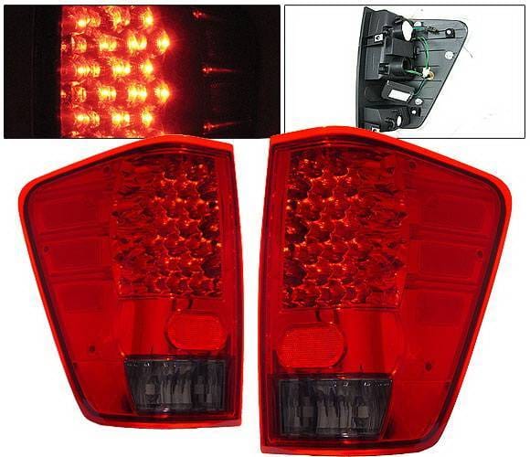 Nissan Titan 4 Car Option LED Taillights - Red & Smoke - LT-NTIT04LEDRSM-KS