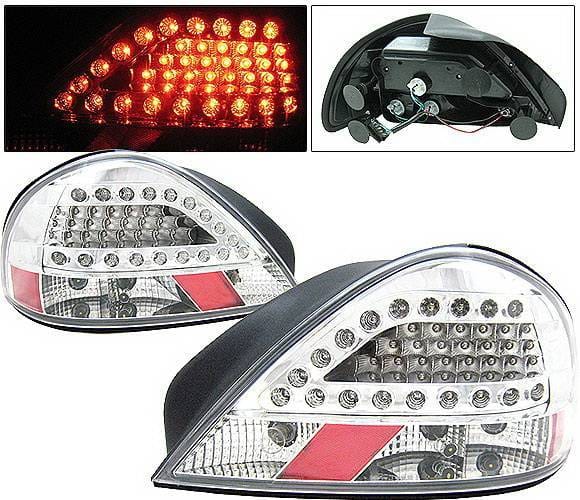 Pontiac Grand Am 4 Car Option LED Taillights - Chrome - LT-PGAMLEDC-KS