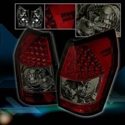 Dodge Magnum Custom Disco Smoke Red & Clear LED Taillights - LT-MAG05RGLED
