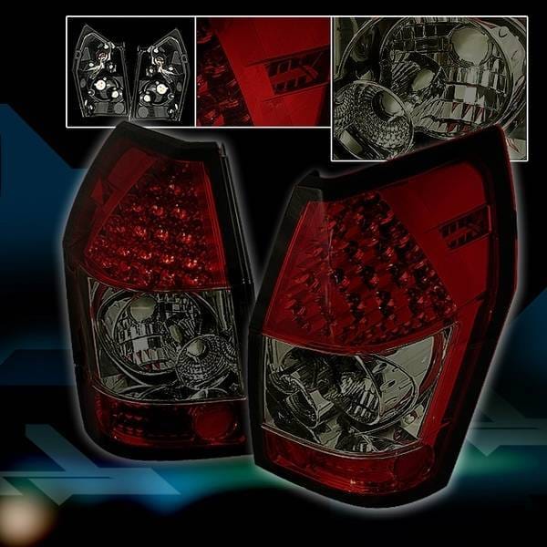 Dodge Magnum Custom Disco Smoke Red & Clear LED Taillights - LT-MAG05RGLED