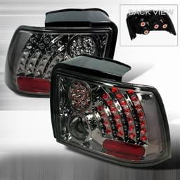Ford Mustang Custom Disco Chrome & Smoke LED Taillights with Reflector - LT-MUS99CGLED-WJ