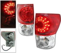 Toyota Tundra 4 Car Option LED Taillights - Red & Clear - LT-TTUN07LEDRC-KS