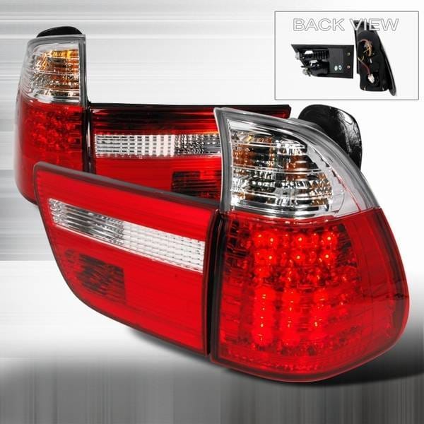 BMW X5 Custom Disco Red & Clear LED Taillights - LT-X500RLED-YD