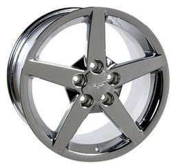 C6 Style Wheel Chrome - GM Staggered 4 Wheel Package