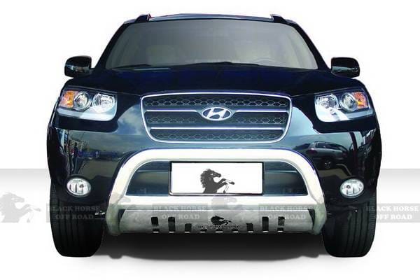 Hyundai Santa Fe Black Horse Bull Bar Guard with Skid Plate