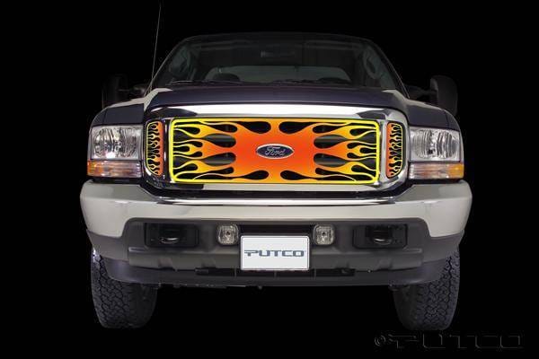 Ford F250 Superduty Putco Flaming Inferno Stainless Steel Grille - 4 Color - 89305