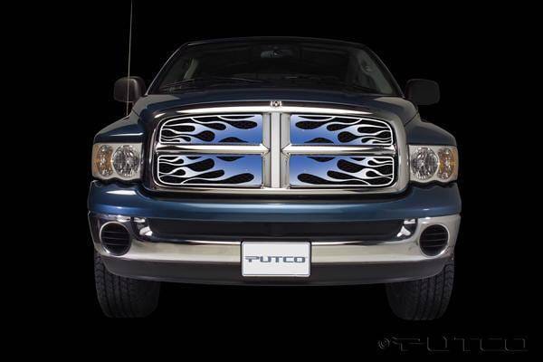 Dodge Ram Putco Flaming Inferno Stainless Steel Grille - Blue - 89432