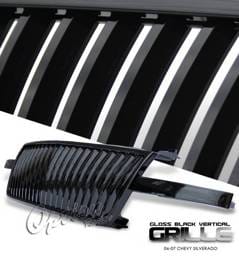 Chevrolet Silverado Option Racing Black Grille - Vertical Style - Black - 65-15265