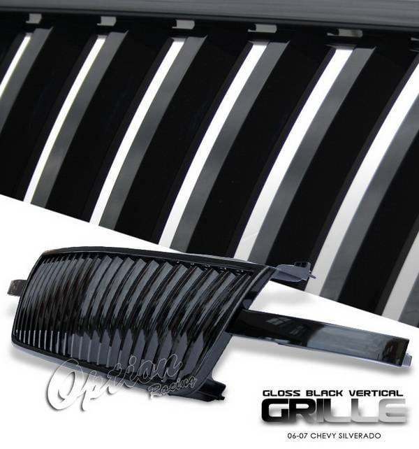 Chevrolet Silverado Option Racing Black Grille - Vertical Style - Black - 65-15265