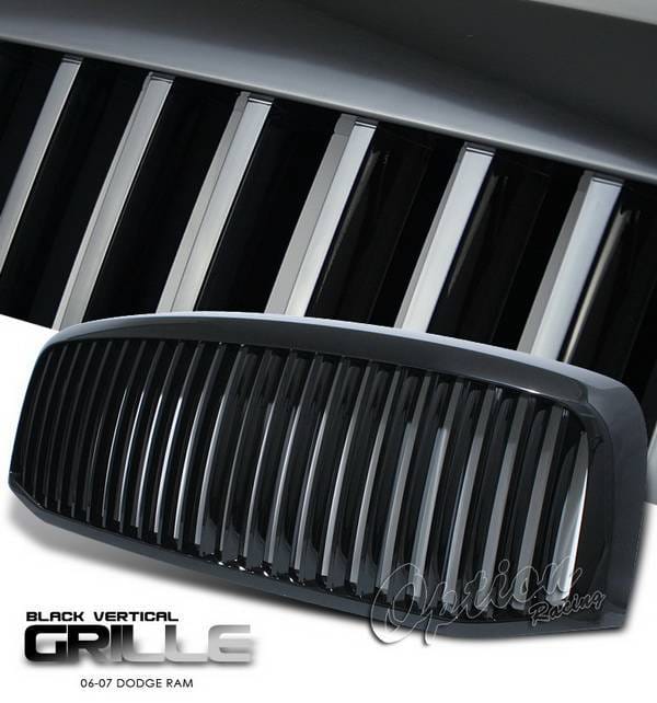 Dodge Ram Option Racing Black Grille - Vertical Style - Black - 65-17273
