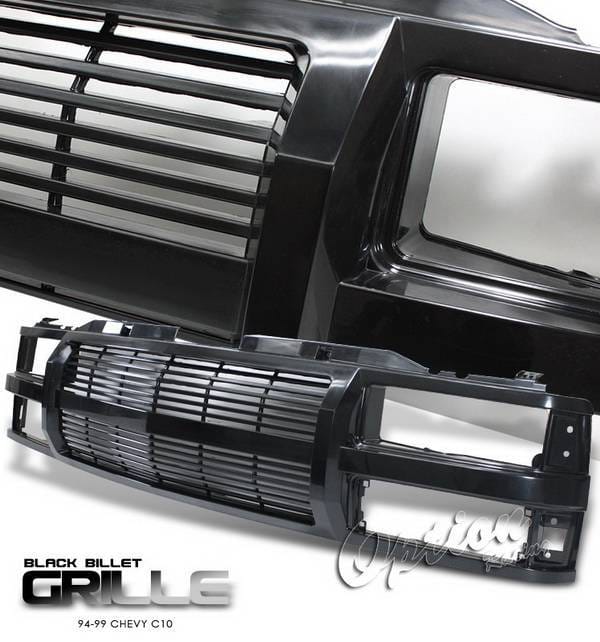 Chevrolet C10 Option Racing Black Grille - Billet Style - Black - 80-15132