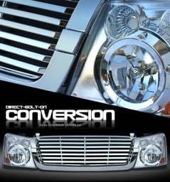 Chevrolet Silverado Option Racing Headlights - Chromed with All - Chromed Billet Grille - 10-15262