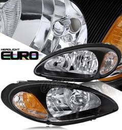 Chrysler PT Cruiser Option Racing Headlights - Black - 10-16289