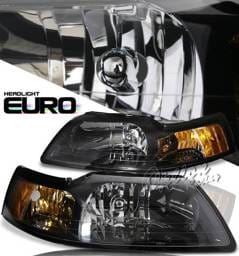 Ford Mustang Option Racing Headlights - Black - 10-18288