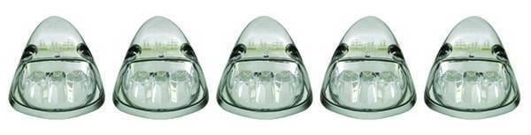 Dodge Ram IPCW LED Cab Roof Lights with Chrome Base - 5PC - LEDR-401