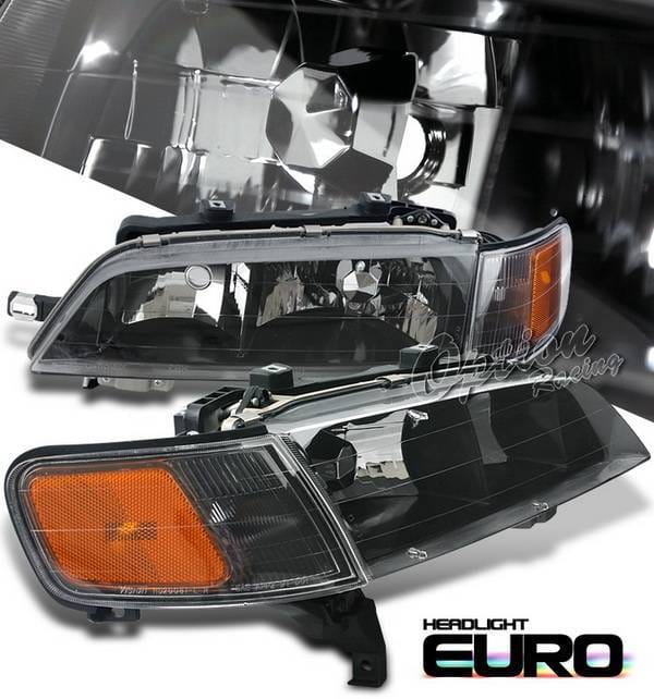 Honda Accord Option Racing Headlights with Corner - Black - 10-20278