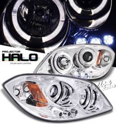 Chevrolet Cobalt Option Racing Projector Headlights - Chrome with Halo - 11-15283