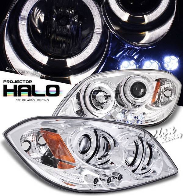 Chevrolet Cobalt Option Racing Projector Headlights - Chrome with Halo - 11-15283