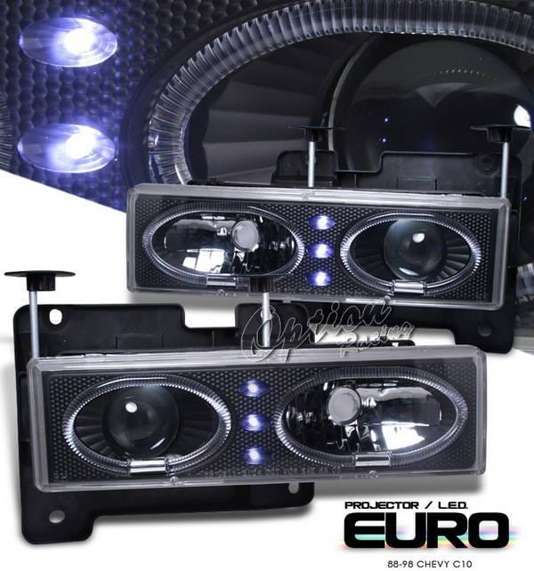 Chevrolet C10 Option Racing Projector Headlights - Black Housing - 11-15331