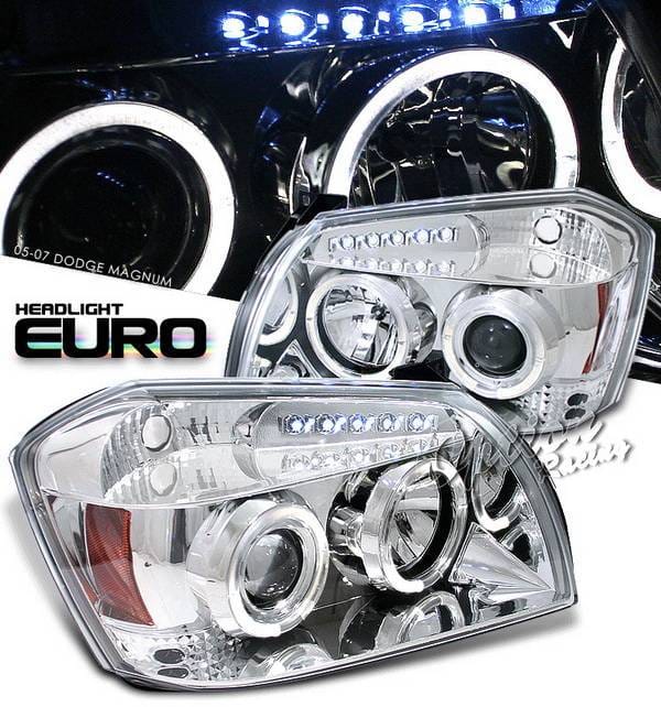 Dodge Magnum Option Racing Projector Headlights - Chrome with Halo - 11-17288