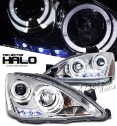Honda Accord Option Racing Projector Headlights - Chrome with Halo - 11-20296
