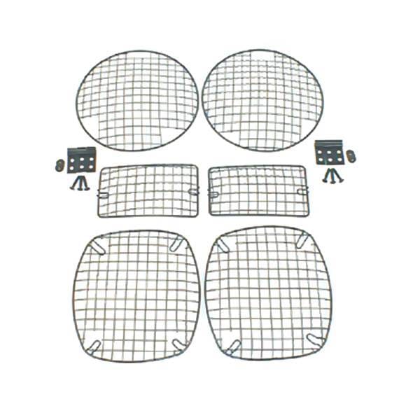 Rugged Ridge Stone Guard Kit - Head Light Protectors - 6 Piece - Black - 11236-01