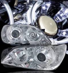 Lexus IS Option Racing CCFL Projector Headlights - Chromed Housing with LED City Lights - 12-29131