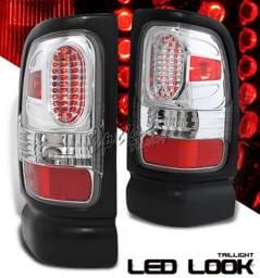 Dodge Ram Option Racing Taillights LED Look - Chrome Diamond Cut - 17-17365