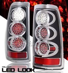 Chevrolet Silverado Option Racing Taillights - Black Altezza - LED Look - Diamond Cut - 19-15356