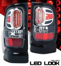 Dodge Ram Option Racing Taillights LED Look - Black Chrome Diamond Cut - 19-17359