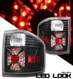 Ford F150 Option Racing Taillights LED Look - Black Chrome Diamond Cut - 19-18363