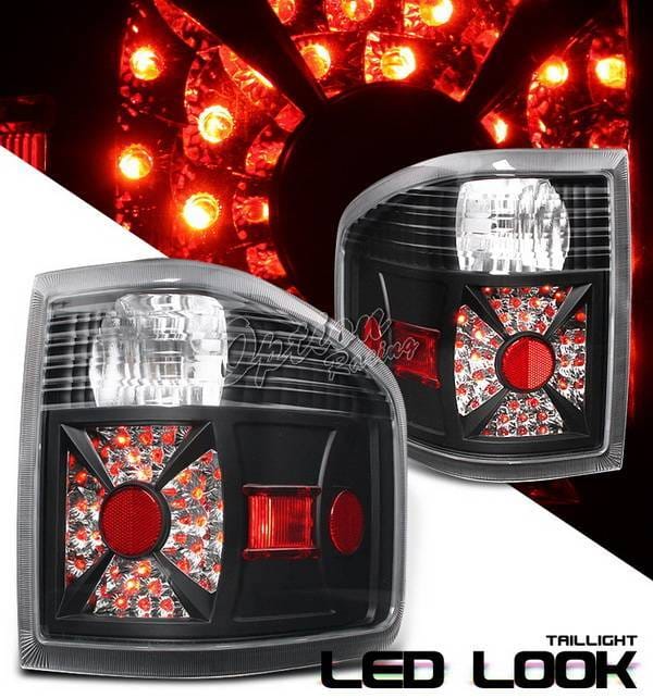 Ford F150 Option Racing Taillights LED Look - Black Chrome Diamond Cut - 19-18363