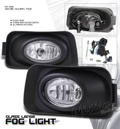 Acura TSX Option Racing Fog Light Kit with Wiring Kit - Clear - 28-10172