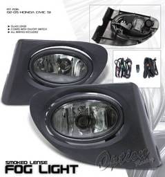 Honda Civic Option Racing Fog Light Kit with Wiring Kit - Smoke - 28-20209