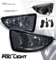 Honda Civic Option Racing Fog Light Kit with Wiring Kit - Smoke - 28-20212