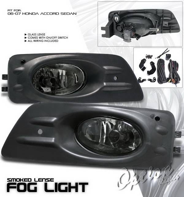 Honda Accord 4DR Option Racing Fog Light Kit with Wiring Kit - Smoke - 28-20216