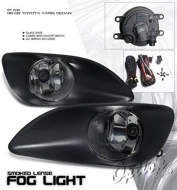 Toyota Yaris Option Racing Fog Light Kit with Wiring Kit - Smoke - 28-44219