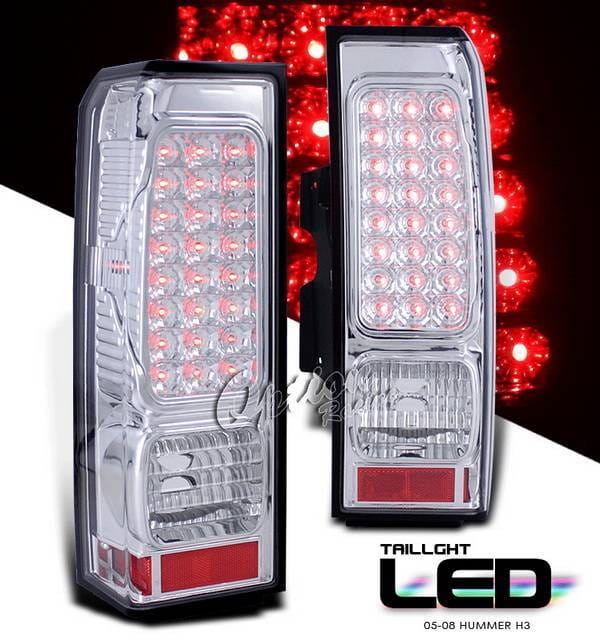 Hummer H3 Option Racing LED Taillights - Chrome Full LED Version - 75-21331